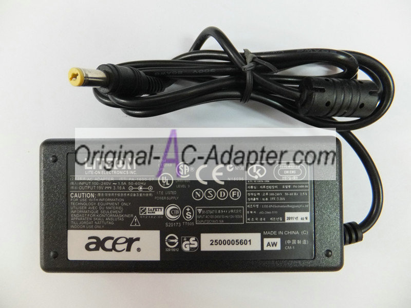 Acer PA-1750-02 19V 3.16A Power AC Adapter Acer PA-1750-02 19V 3.16A Power AC Adapter