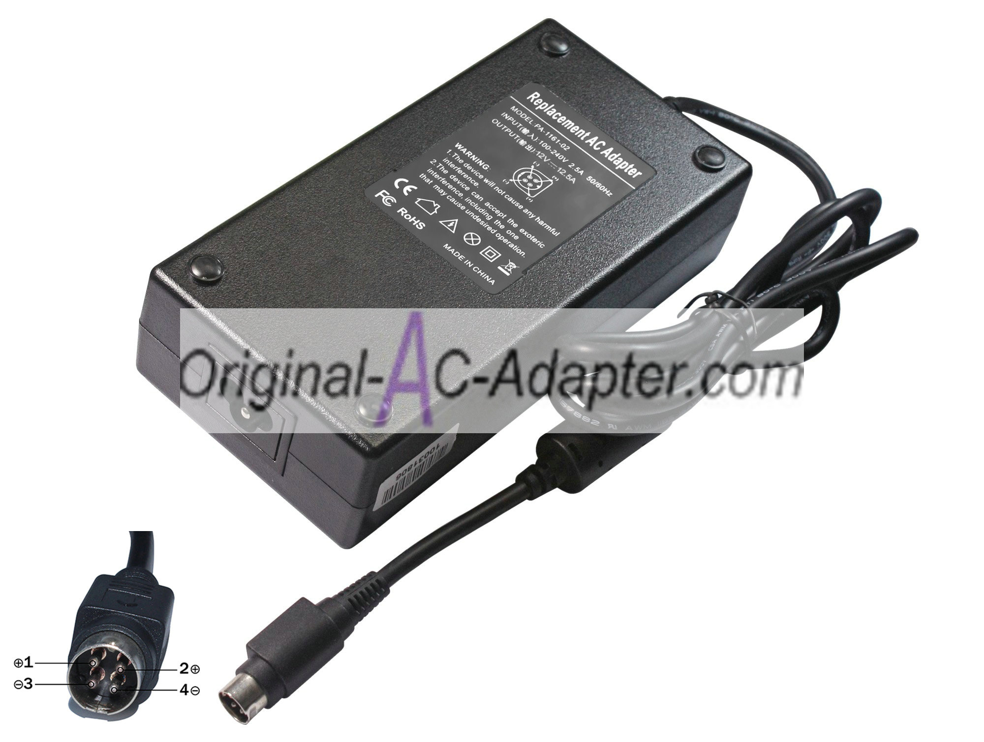 Delta 12V 12.5A 150W 4 pin with round head Power AC Adapter Delta 12V 12.5A 150W 4 pin with round head Power AC Adapter
