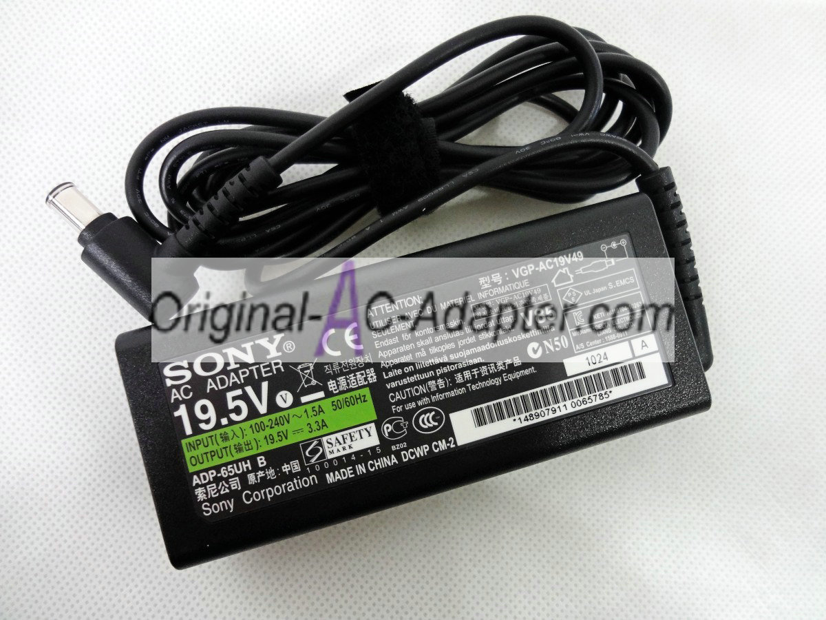 Sony 19.5V 3.3A 6.5mm x 4.4mm Power AC Adapter Sony 19.5V 3.3A 6.5mm x 4.4mm Power AC Adapter