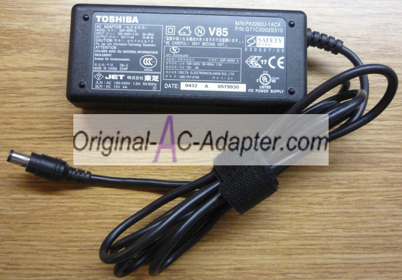 Toshiba PA3283U-3ACA 15V 4A Power AC Adapter Toshiba PA3283U-3ACA 15V 4A Power AC Adapter